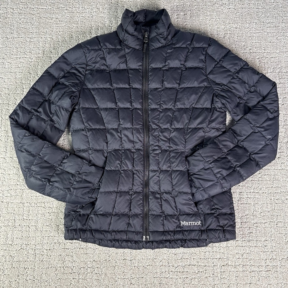 Marmot Women's 600 Fill Down Jacket Size Small XS Quilted Black Excellent Warm